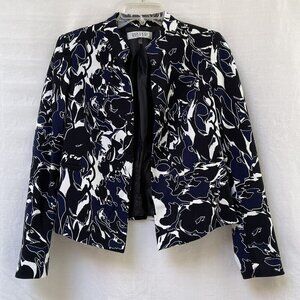 Kasper Blazer Womens 4 Office Geometric Business Travel Vacation Open Front